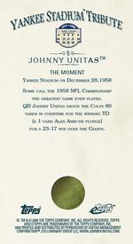 2008 Topps eTopps Allen & Ginter Yankee Tribute #5 Johnny Unitas Back