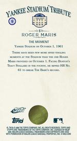 2008 Topps eTopps Allen & Ginter Yankee Tribute #6 Roger Maris Back