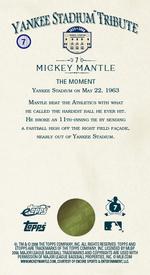 2008 Topps eTopps Allen & Ginter Yankee Tribute #7 Mickey Mantle Back