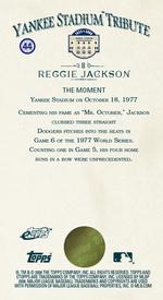 2008 Topps eTopps Allen & Ginter Yankee Tribute #8 Reggie Jackson Back