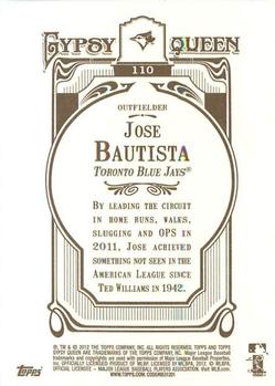 2012 Topps Gypsy Queen #110 Jose Bautista Back