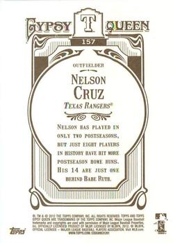 2012 Topps Gypsy Queen #157 Nelson Cruz Back