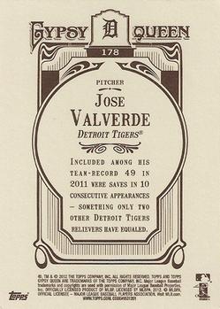 2012 Topps Gypsy Queen #178 Jose Valverde Back