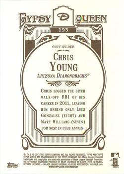 2012 Topps Gypsy Queen #193 Chris Young Back