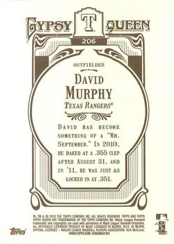 2012 Topps Gypsy Queen #206 David Murphy Back