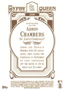 2012 Topps Gypsy Queen #208 Adron Chambers Back