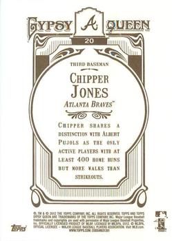 2012 Topps Gypsy Queen #20 Chipper Jones Back