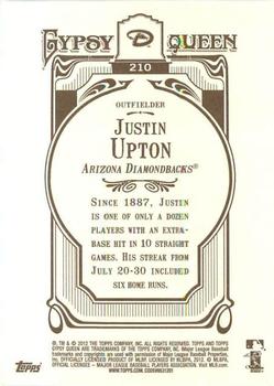 2012 Topps Gypsy Queen #210 Justin Upton Back