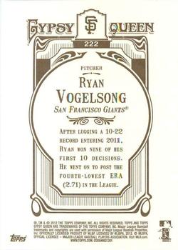 2012 Topps Gypsy Queen #222 Ryan Vogelsong Back