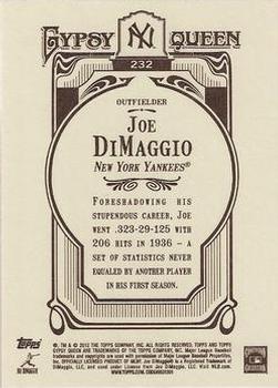2012 Topps Gypsy Queen #232 Joe DiMaggio Back