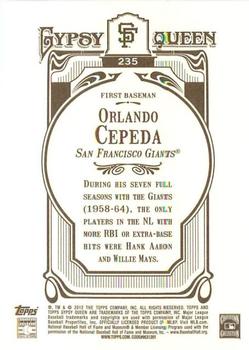 2012 Topps Gypsy Queen #235 Orlando Cepeda Back