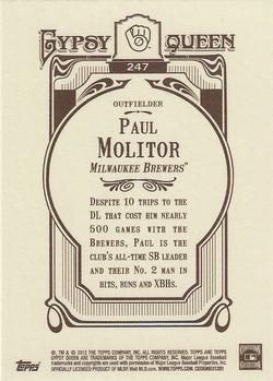 2012 Topps Gypsy Queen #247 Paul Molitor Back