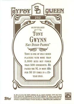 2012 Topps Gypsy Queen #252 Tony Gwynn Back