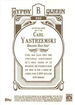 2012 Topps Gypsy Queen #266 Carl Yastrzemski Back