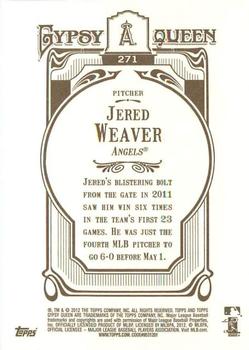 2012 Topps Gypsy Queen #271 Jered Weaver Back