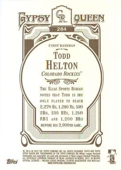 2012 Topps Gypsy Queen #284 Todd Helton Back