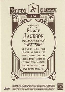 2012 Topps Gypsy Queen #294 Reggie Jackson Back