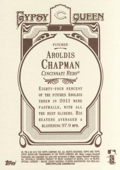 2012 Topps Gypsy Queen #7 Aroldis Chapman Back