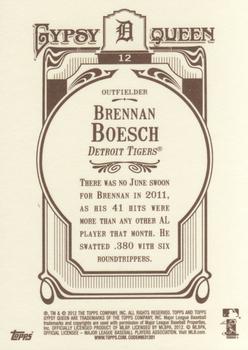 2012 Topps Gypsy Queen #12 Brennan Boesch Back