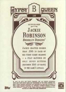 2012 Topps Gypsy Queen #18 Jackie Robinson Back