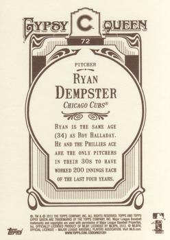 2012 Topps Gypsy Queen #72 Ryan Dempster Back