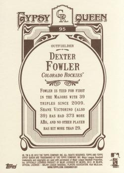 2012 Topps Gypsy Queen #95 Dexter Fowler Back