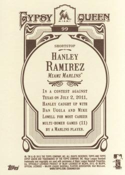 2012 Topps Gypsy Queen #99 Hanley Ramirez Back