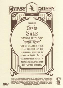 2012 Topps Gypsy Queen #107 Chris Sale Back