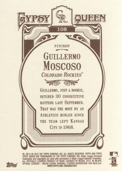2012 Topps Gypsy Queen #108 Guillermo Moscoso Back