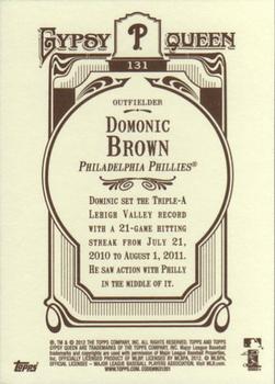 2012 Topps Gypsy Queen #131 Domonic Brown Back