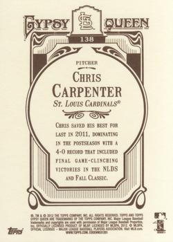 2012 Topps Gypsy Queen #138 Chris Carpenter Back