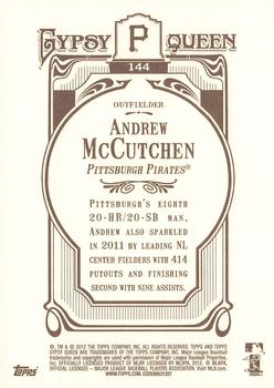 2012 Topps Gypsy Queen #144 Andrew McCutchen Back