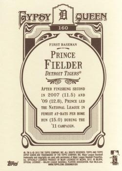 2012 Topps Gypsy Queen #160 Prince Fielder Back