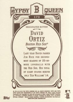 2012 Topps Gypsy Queen #173 David Ortiz Back