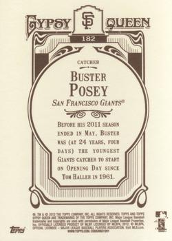 2012 Topps Gypsy Queen #182 Buster Posey Back