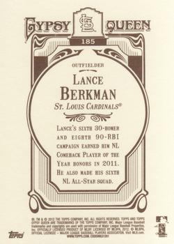 2012 Topps Gypsy Queen #185 Lance Berkman Back
