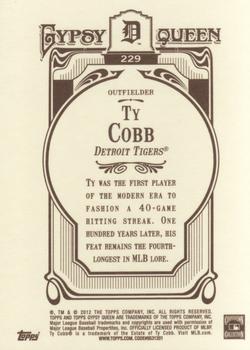 2012 Topps Gypsy Queen #229 Ty Cobb Back