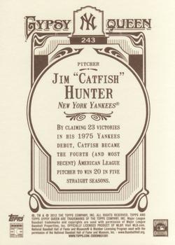 2012 Topps Gypsy Queen #243 Catfish Hunter Back