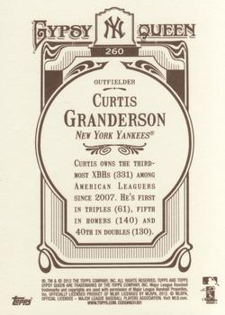 2012 Topps Gypsy Queen #260 Curtis Granderson Back