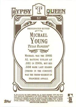2012 Topps Gypsy Queen #57 Michael Young Back