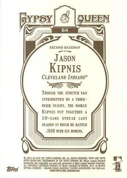 2012 Topps Gypsy Queen #64 Jason Kipnis Back