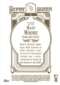 2012 Topps Gypsy Queen #6 Matt Moore Back
