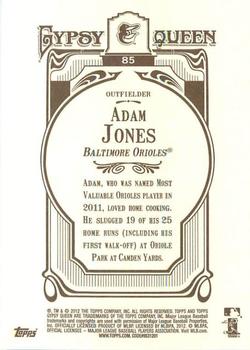 2012 Topps Gypsy Queen #85 Adam Jones Back