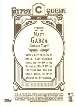 2012 Topps Gypsy Queen #94 Matt Garza Back