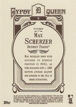 2012 Topps Gypsy Queen #9 Max Scherzer Back