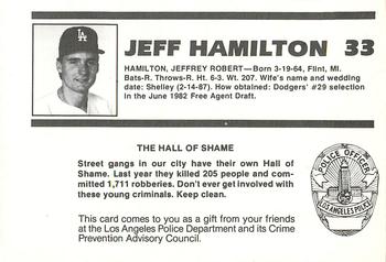 1988 Los Angeles Dodgers Police #NNO Jeff Hamilton Back