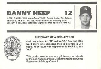1988 Los Angeles Dodgers Police #NNO Danny Heep Back