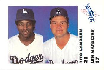 1988 Los Angeles Dodgers Police #NNO Tito Landrum / Len Matuszek Front