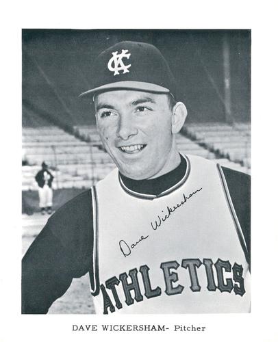 1962 Kansas City Athletics 4x5 Photos #NNO Dave Wickersham Front