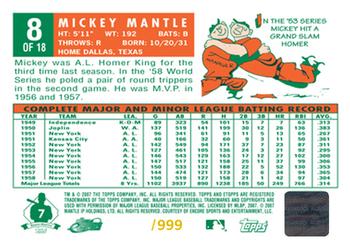 2006 Topps eTopps Mickey Mantle #8 Mickey Mantle 1959 Back